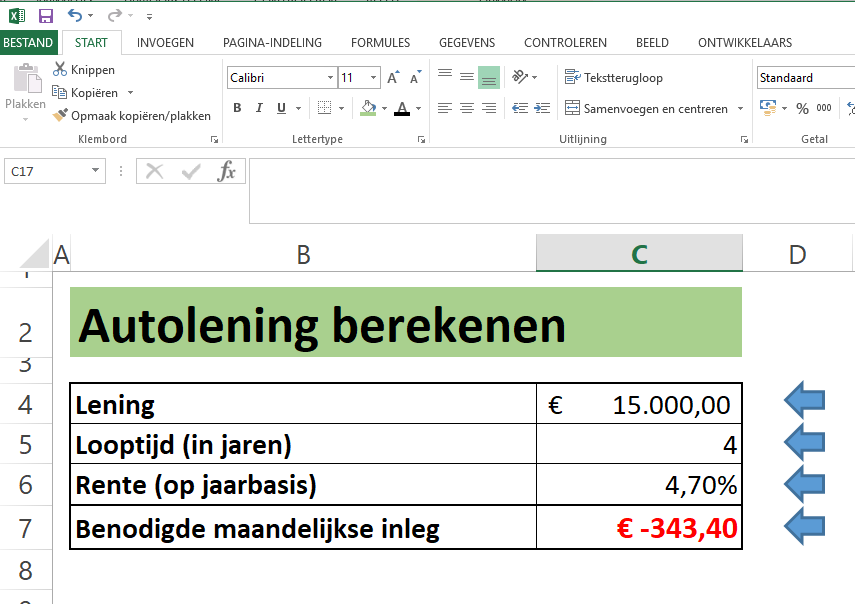 autolening berekenen